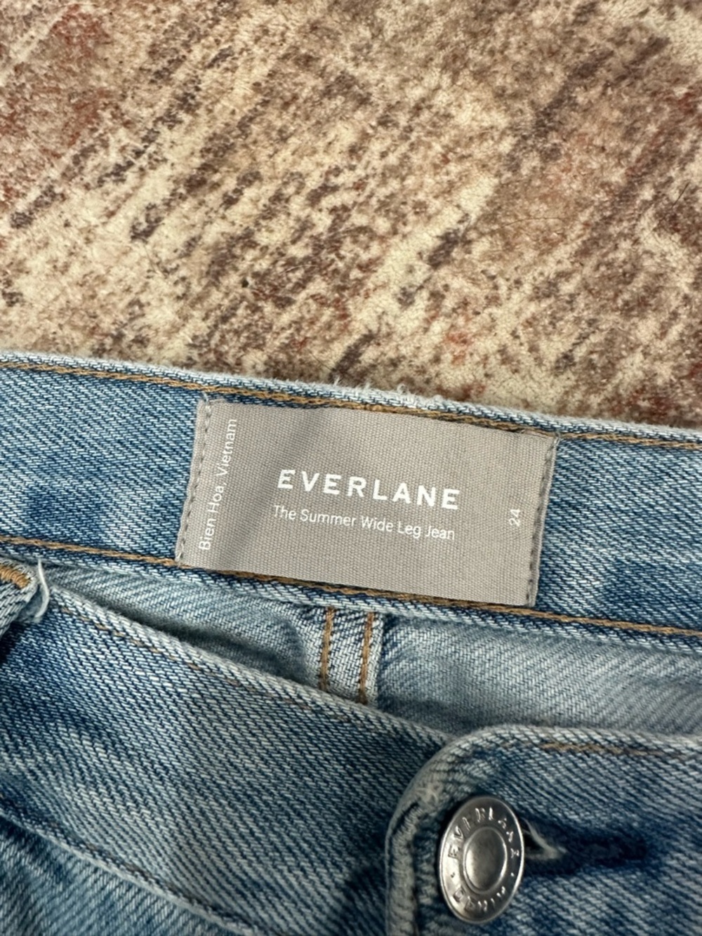 Everlane Womens 24 Blue The Summer Wide Leg High Rise Jeans Light Wash Denim - Picture 4 of 10